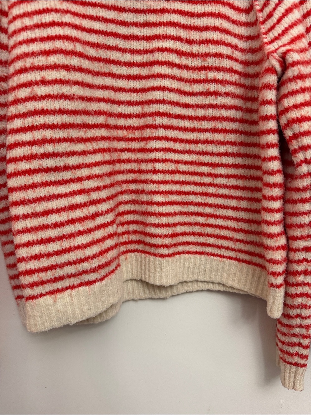 American Eagle Outfitters Cream and Red Striped Crewneck Sweater - Picture 5 of 10
